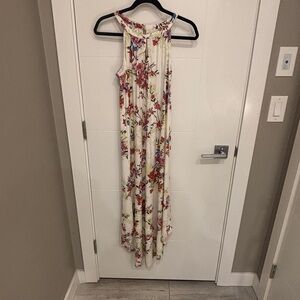 Maurices Floral Ivory Maxi Dress